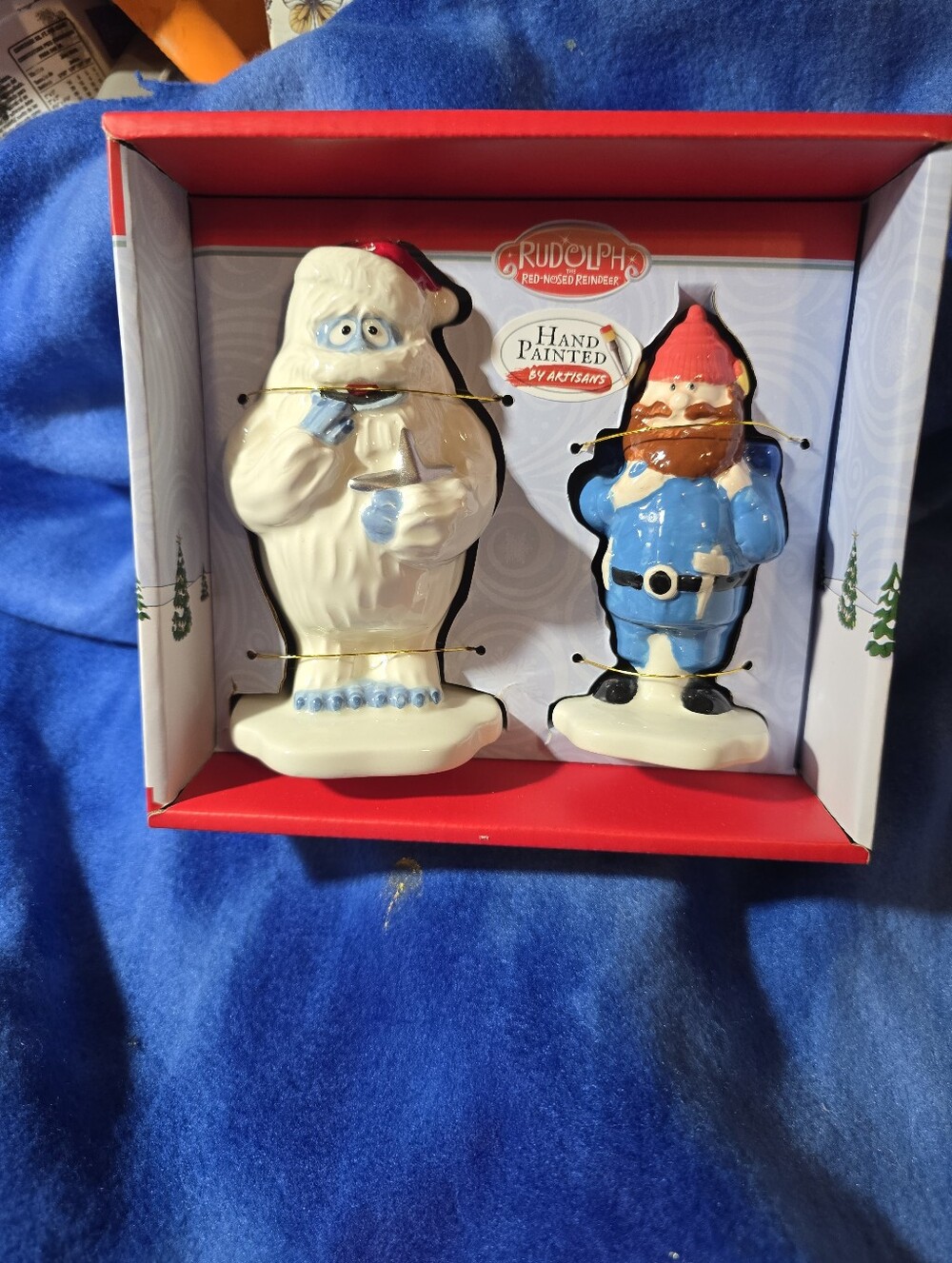 BUMBLE & YUKON CORNELIUS SALT & PEPPER SHAKERS.